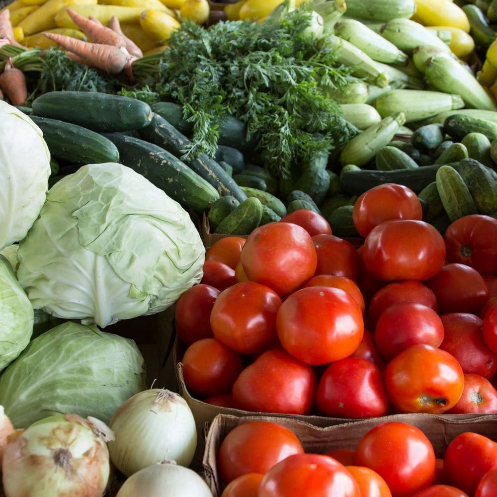 Assorted Indian fresh produce packed for export to Sri Lanka